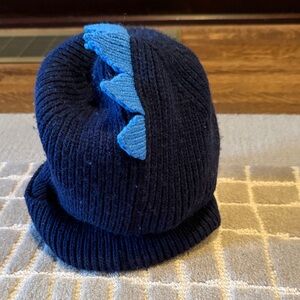 Navy Blue Dinosaur Knit Beanie for Kids